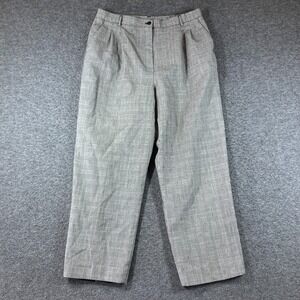Pendleton 100% Wool Plaid Pants Trousers Womens 16 Gray 33 X 27
